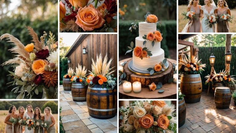 Burnt Orange & Burgandy Wedding Color Scheme