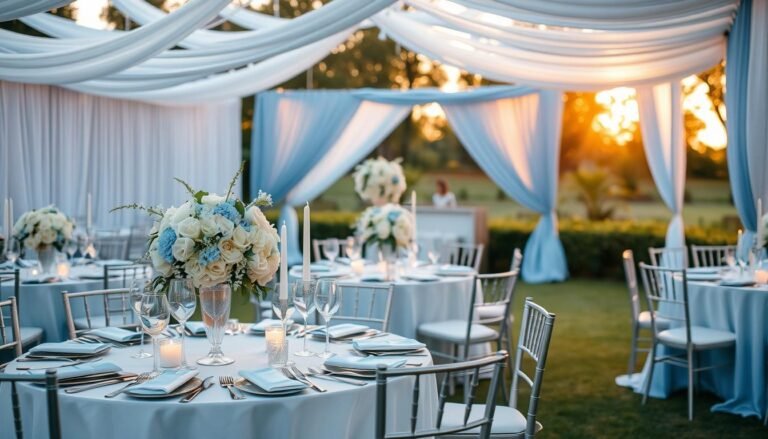 light blue silver wedding color schemes