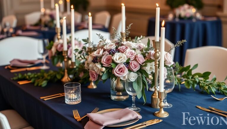 navy blue mauve wedding color schemes