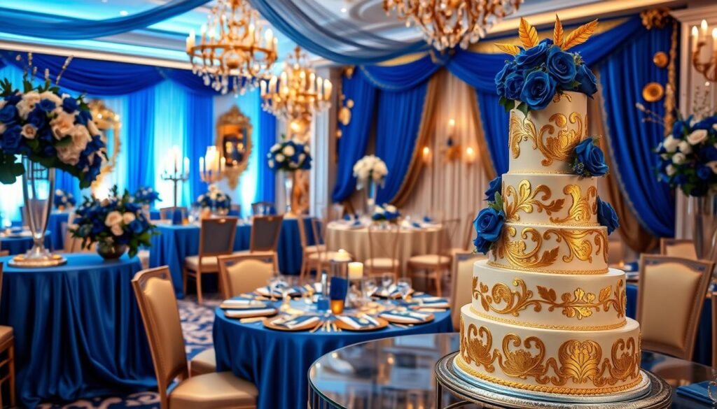 royal blue and gold wedding