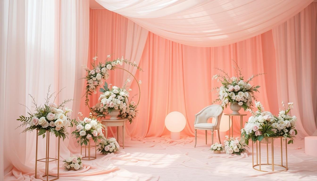 wedding color palette pink and soft peach