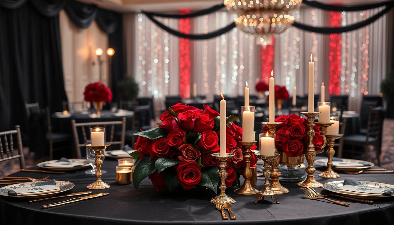 wedding color schemes red black