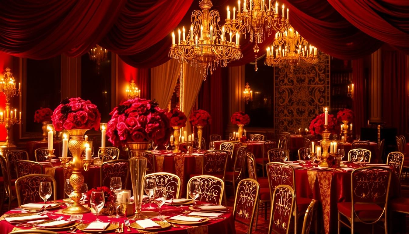 wedding color schemes red gold