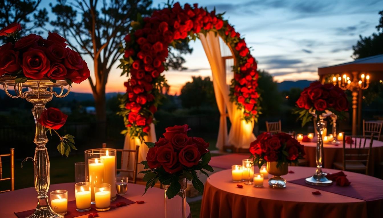 wedding color schemes red roses