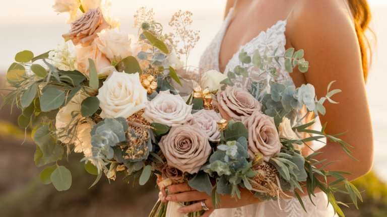 11 Stunning Champagne Wedding Bouquet Ideas