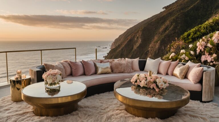 Outdoor Cliffside Micro Wedding Guest Lounge